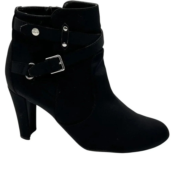 Unisa Unryder Womens 8.5M Black Ankle Bootie Buckle Straps Zip up Biker Boots - Picture 9 of 16